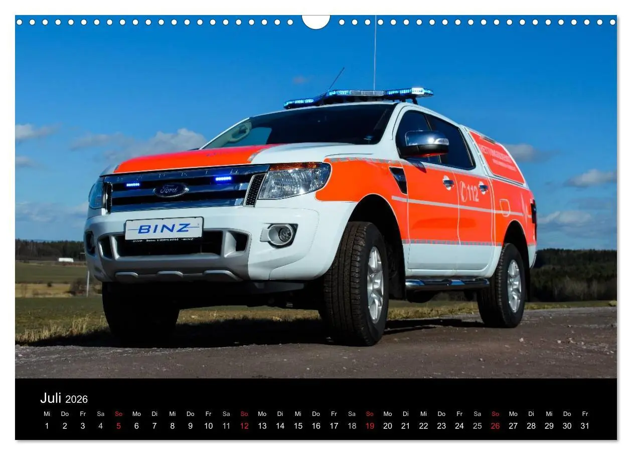 Bild: 9783516072518 | Einsatzfahrzeuge (Wandkalender 2026 DIN A3 quer), CALVENDO...