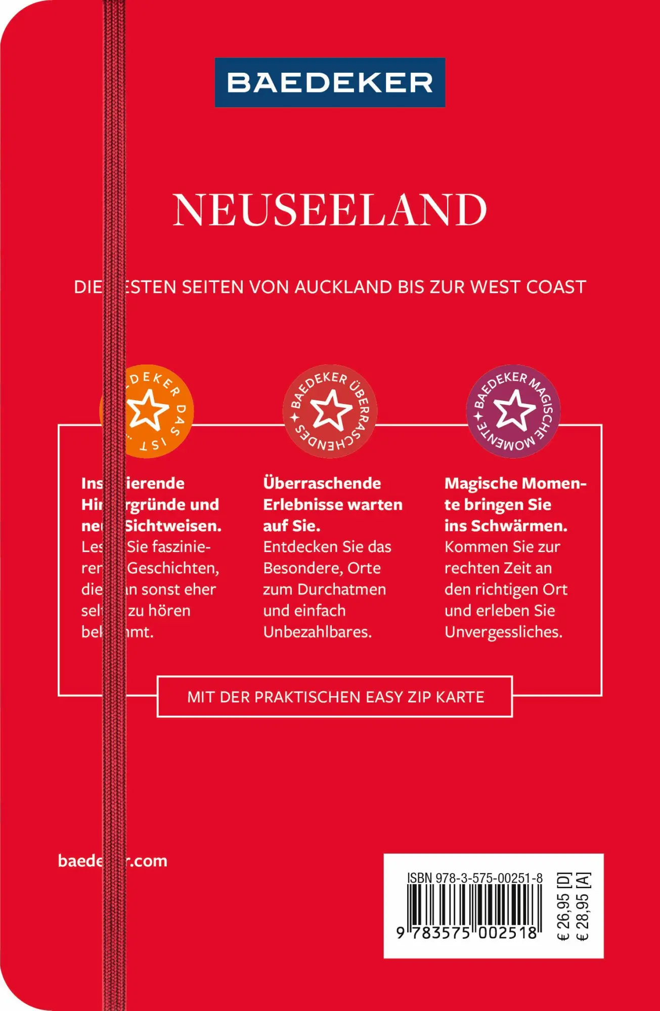 Rückseite: 9783575002518 | Baedeker Reiseführer Neuseeland | mit praktischer Karte EASY ZIP