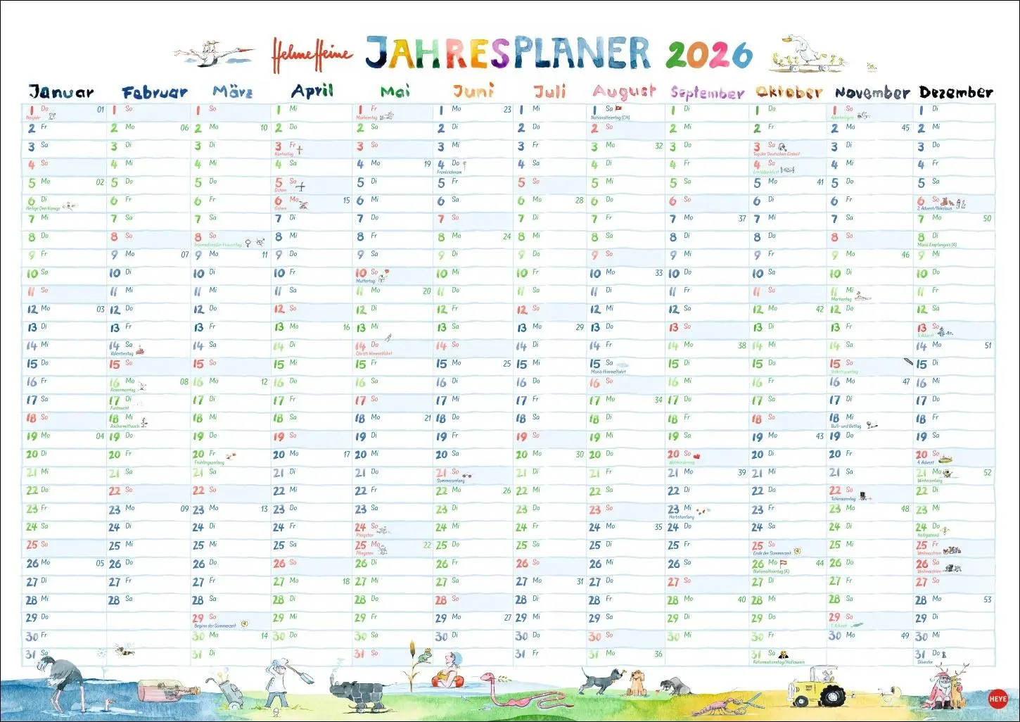Cover: 9783756412518 | Helme Heine: Tafelkalender A3 2026 | Helme Heine | Kalender | 1 S.