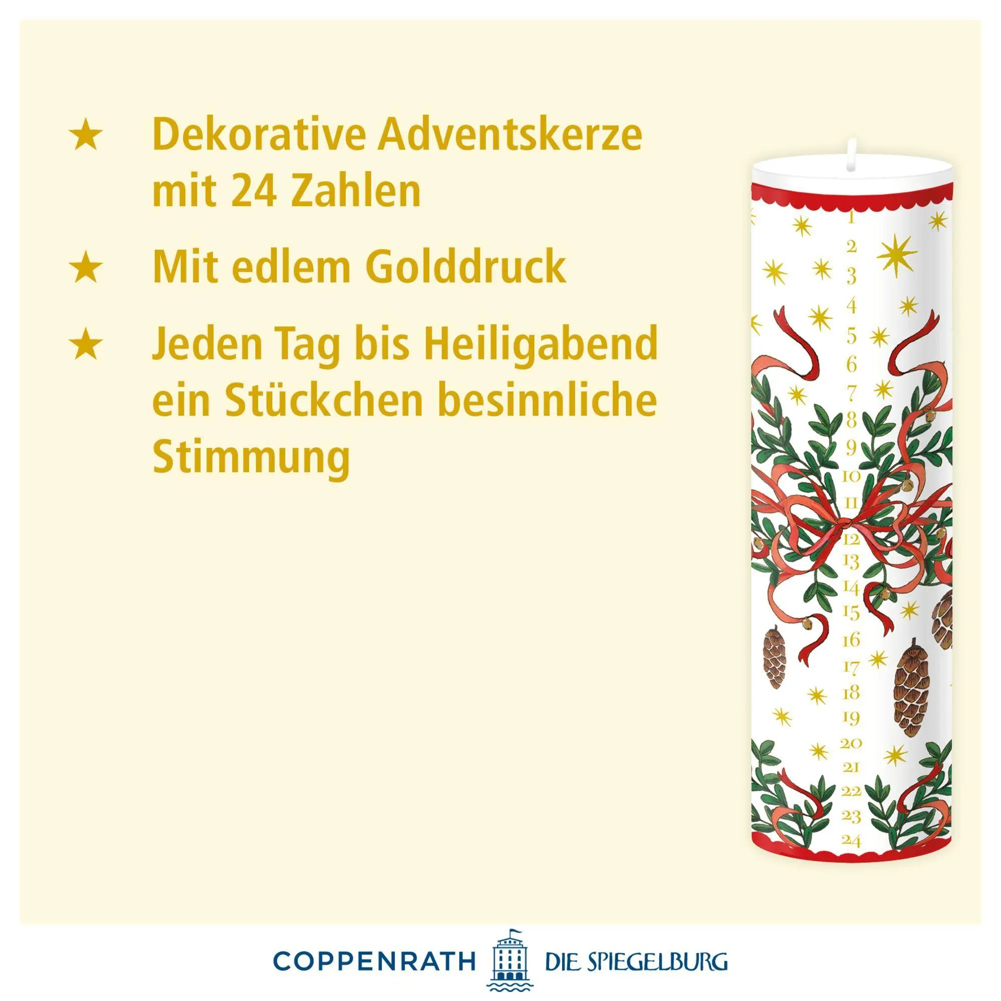 Bild: 4050003972718 | Adventskalender-Kerze - O du fröhlicher Advent! | Kalender | 1 S.