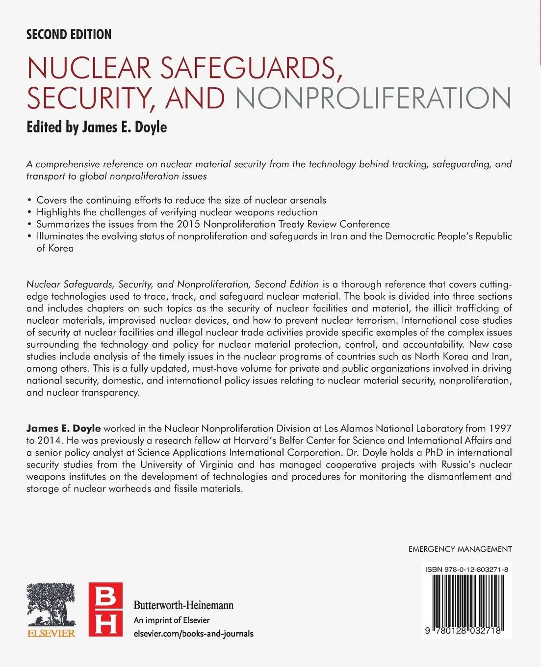 Rückseite: 9780128032718 | Nuclear Safeguards, Security, and Nonproliferation | James Doyle