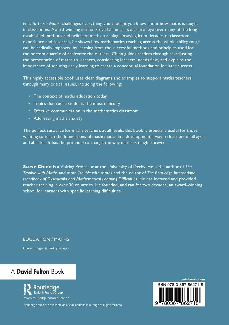 Rückseite: 9780367862718 | How to Teach Maths | Understanding Learners' Needs | Steve Chinn