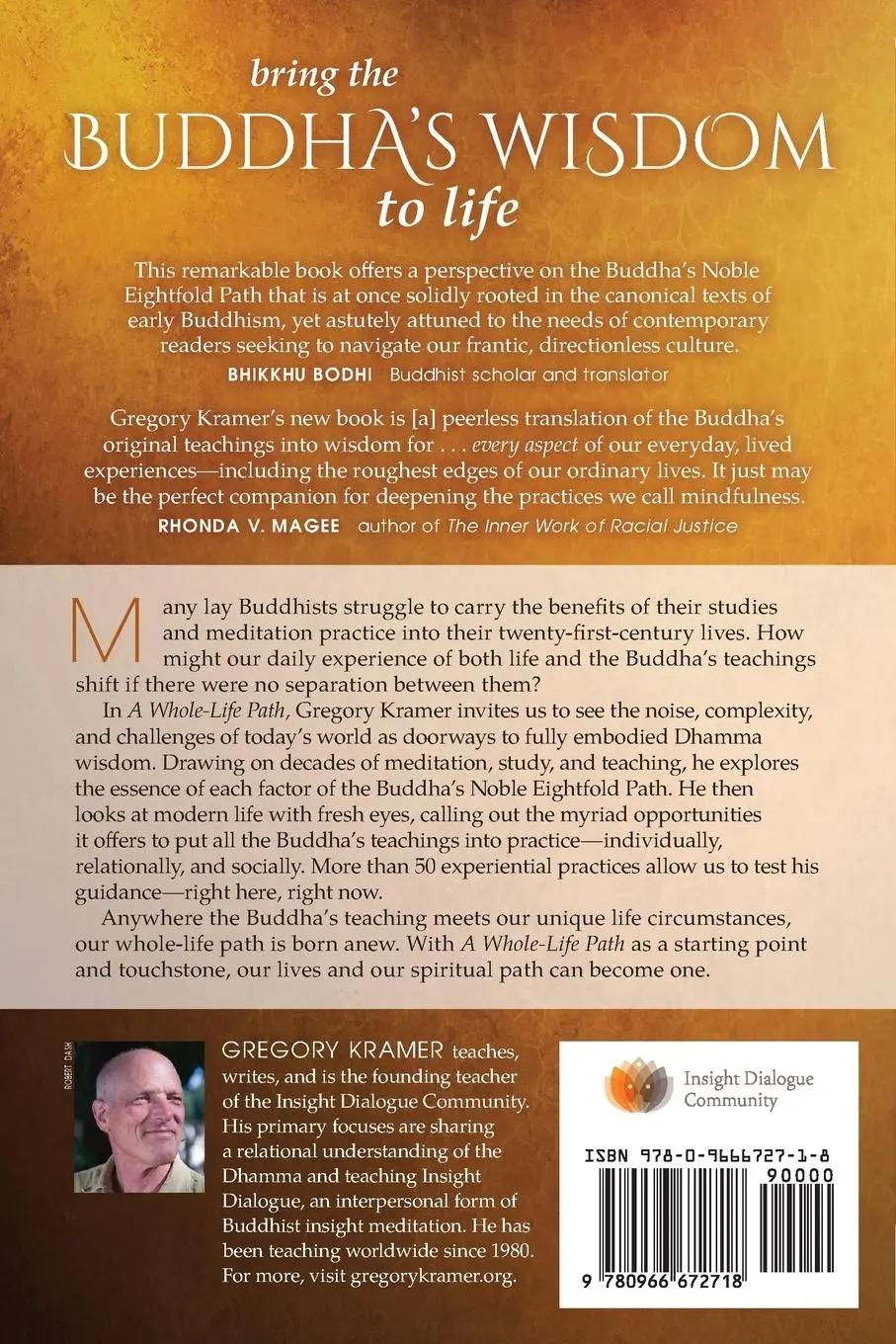 Rückseite: 9780966672718 | A Whole-Life Path | Gregory Kramer | Taschenbuch | Englisch | 2020