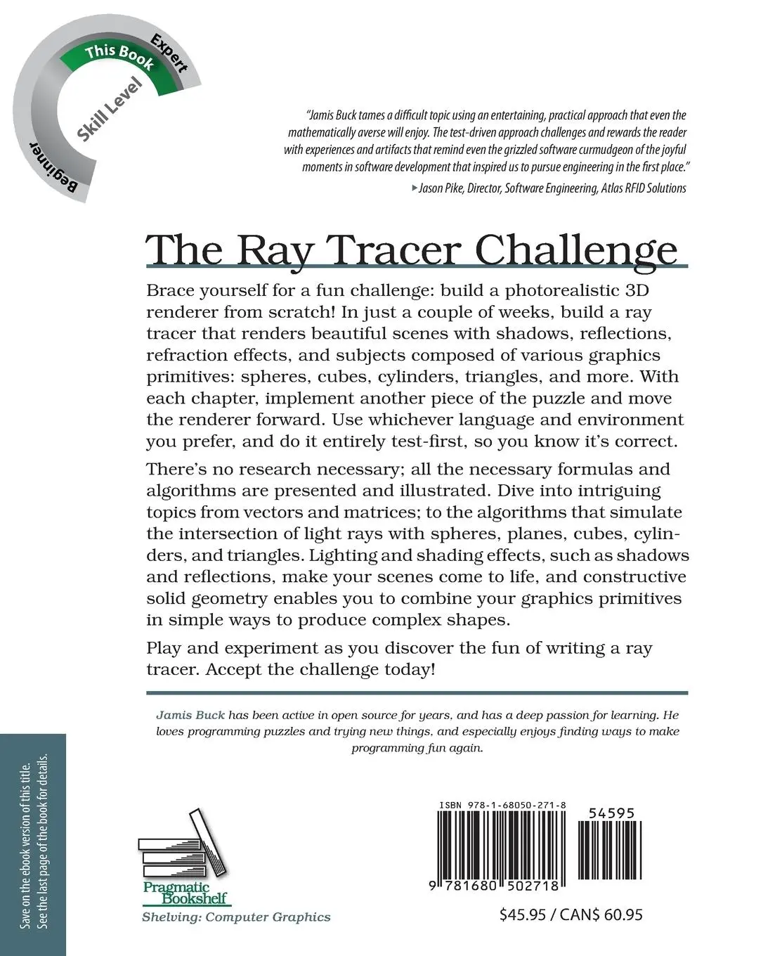 Rückseite: 9781680502718 | The Ray Tracer Challenge | Jamis Buck | Taschenbuch | Englisch | 2019