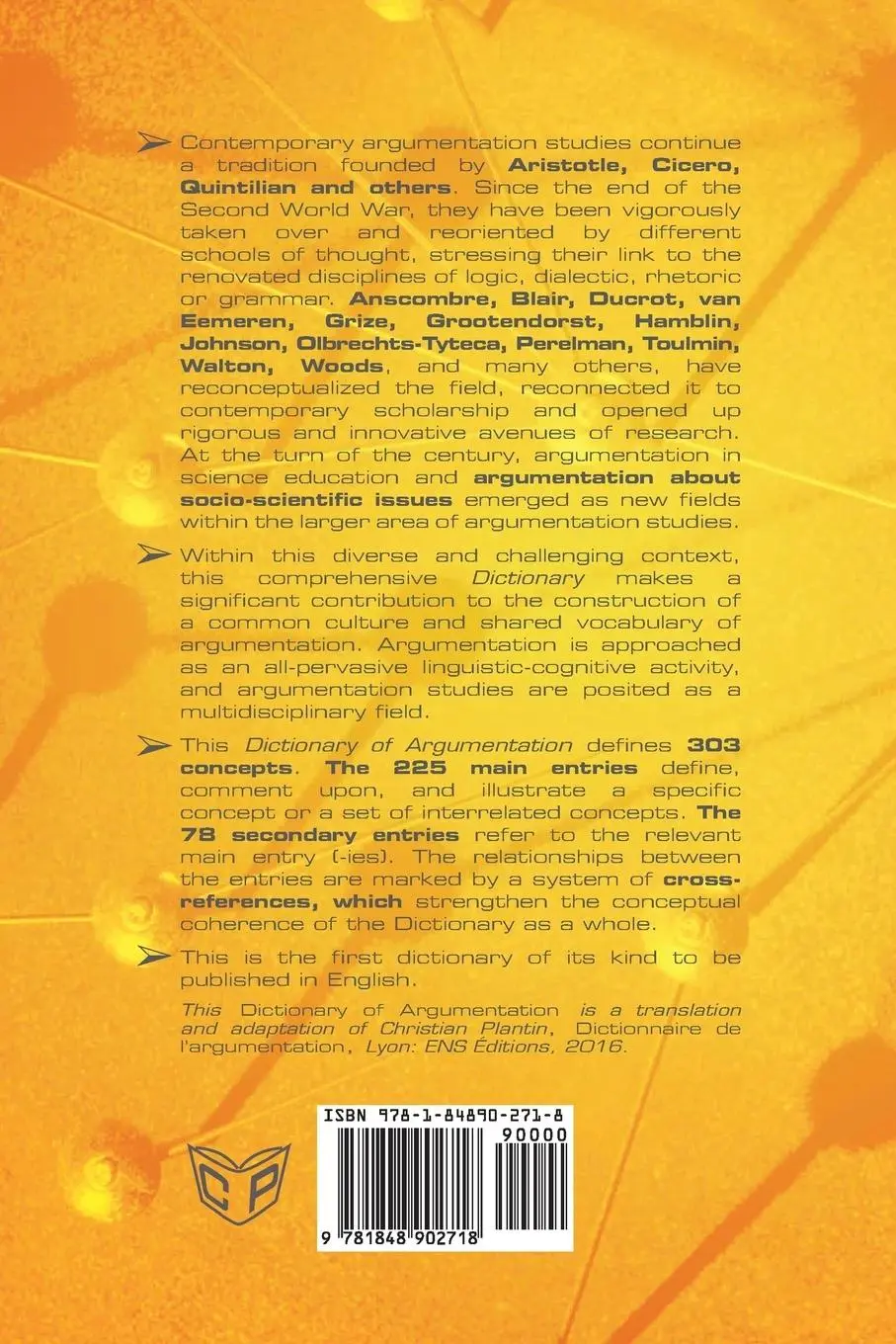 Rückseite: 9781848902718 | Dictionary of Argumentation | A Introduction to Argumentation Studies