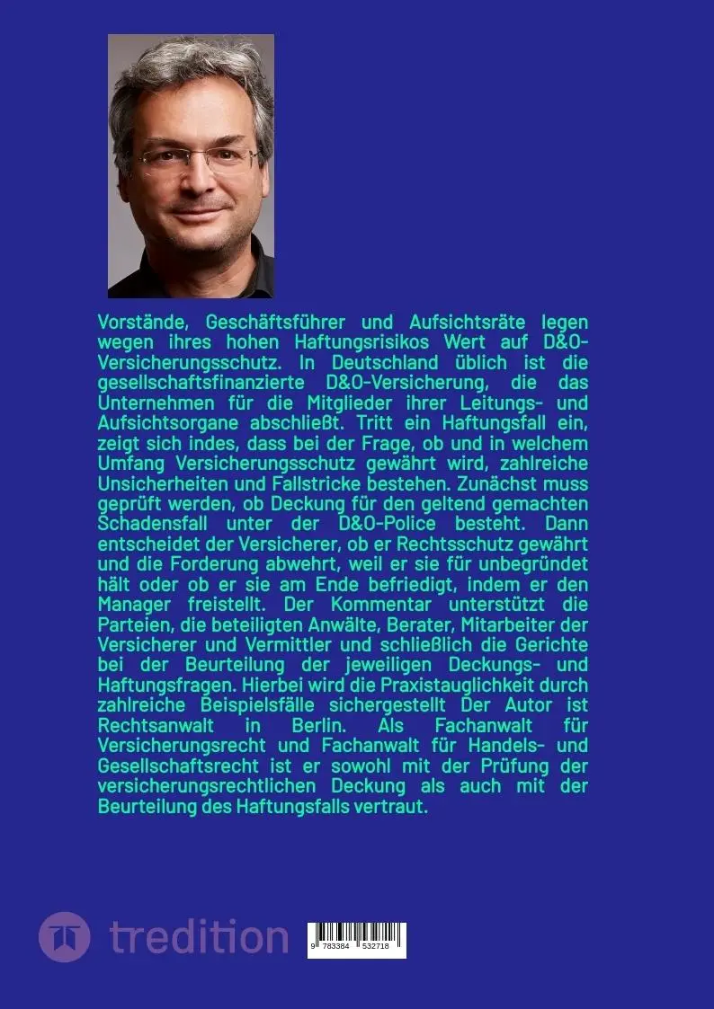 Rückseite: 9783384532718 | Praxiskommentar: D&amp;O-Versicherung und Managerhaftung | Rocco Jula