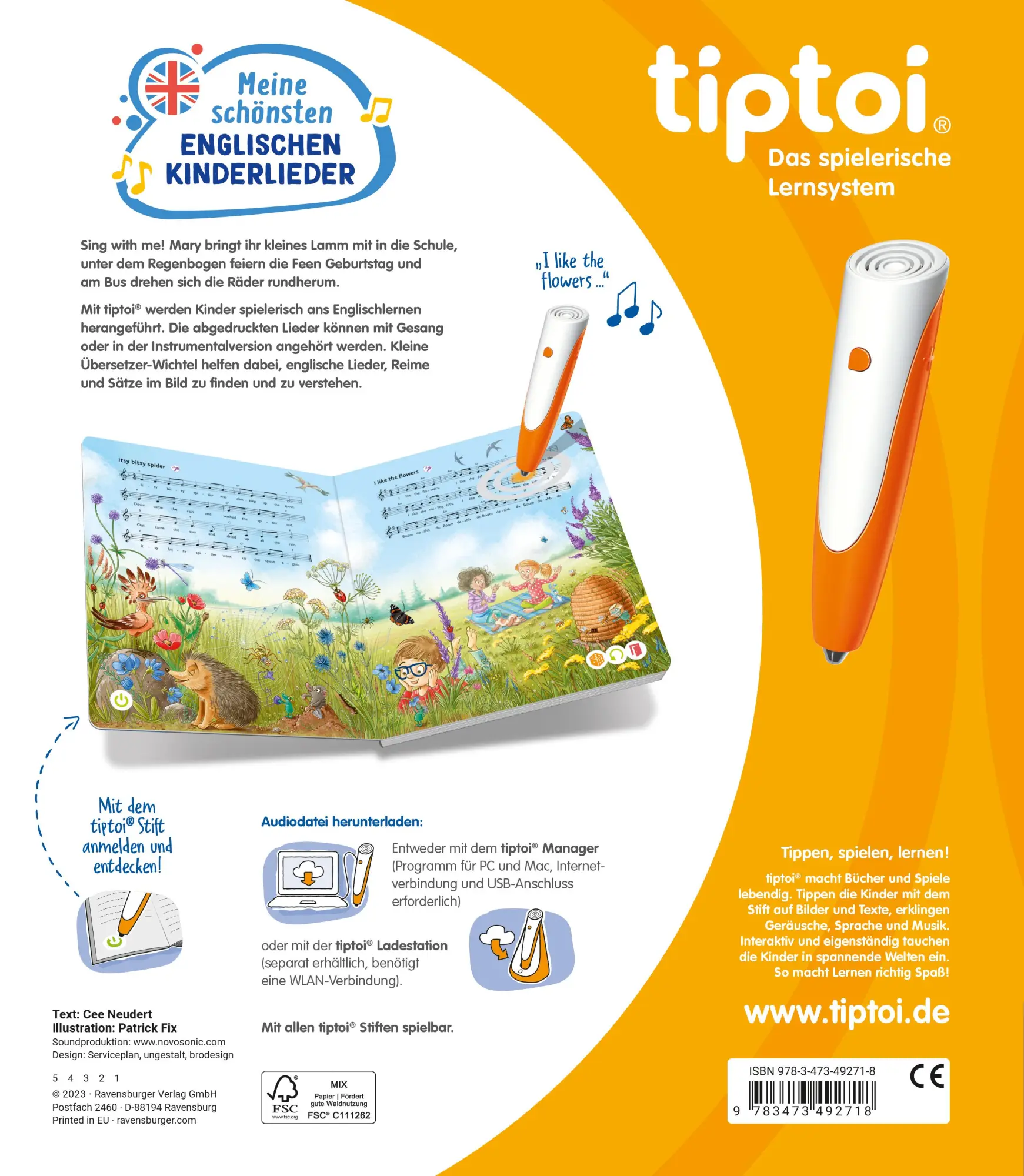 Rückseite: 9783473492718 | tiptoi® Liederbücher - Meine schönsten englischen Kinderlieder | Buch