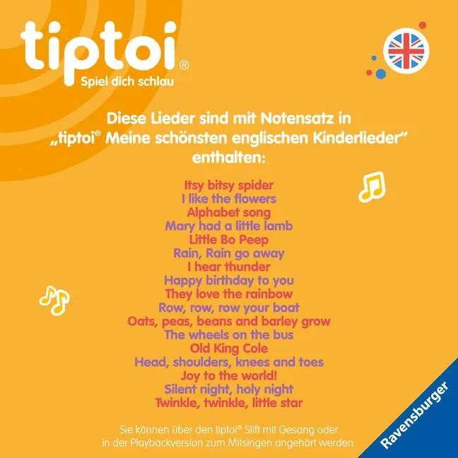 Bild: 9783473492718 | tiptoi® Liederbücher - Meine schönsten englischen Kinderlieder | Buch