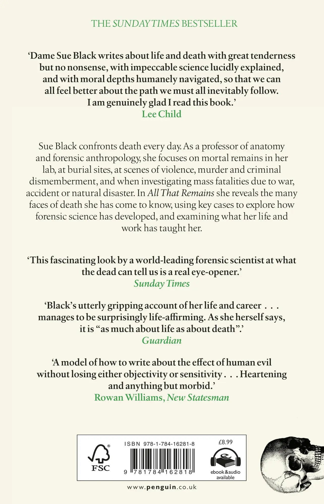 Rückseite: 9781784162818 | All That Remains | A Life in Death | Sue Black | Taschenbuch | 368 S.
