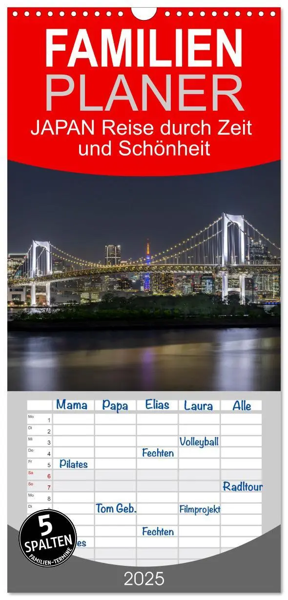 Cover: 9783457192818 | Familienplaner 2025 - JAPAN Reise durch Zeit und Schönheit mit 5...