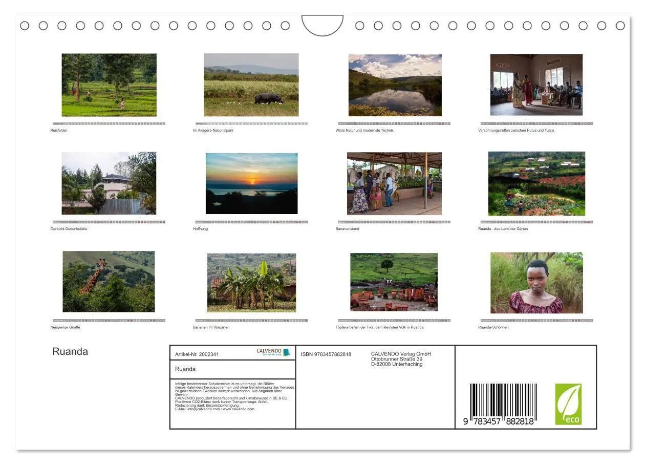 Bild: 9783457882818 | Ruanda (Wandkalender 2026 DIN A4 quer), CALVENDO Monatskalender | 2026