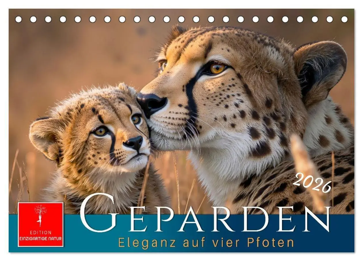 Cover: 9783516732818 | Geparden - Eleganz auf vier Pfoten (Tischkalender 2026 DIN A5...