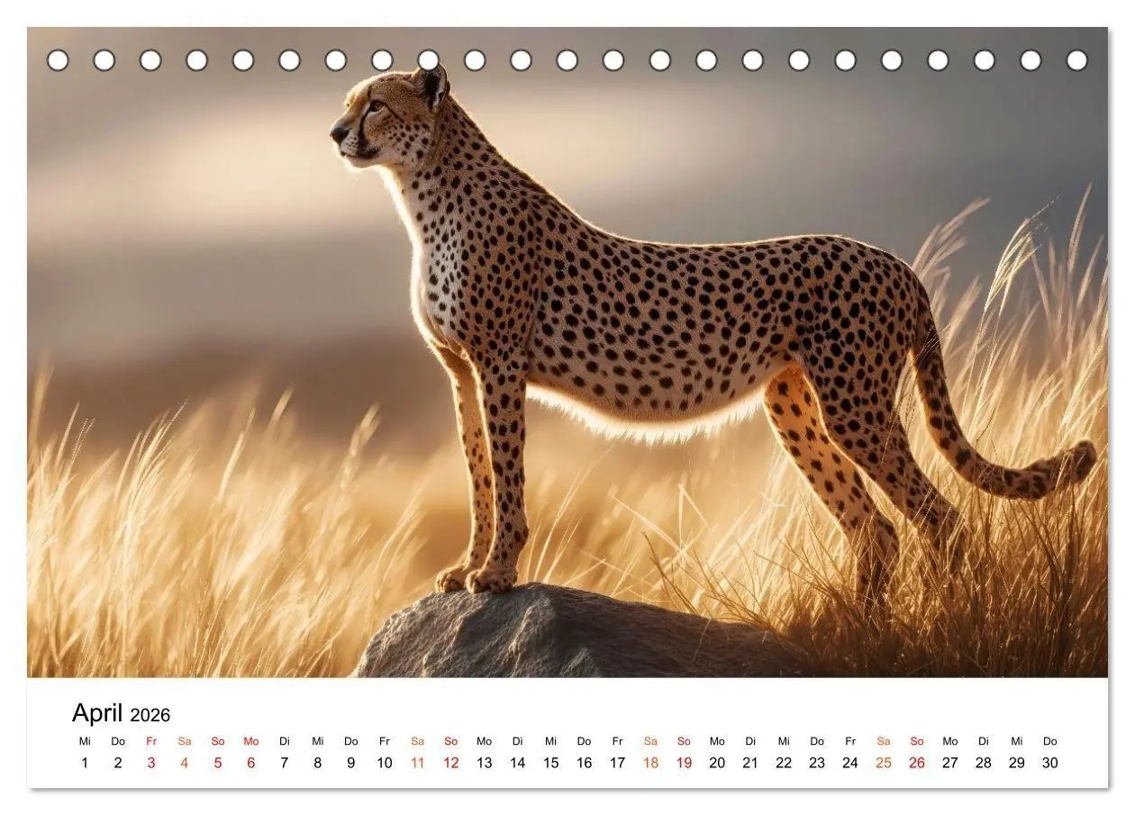 Bild: 9783516732818 | Geparden - Eleganz auf vier Pfoten (Tischkalender 2026 DIN A5...