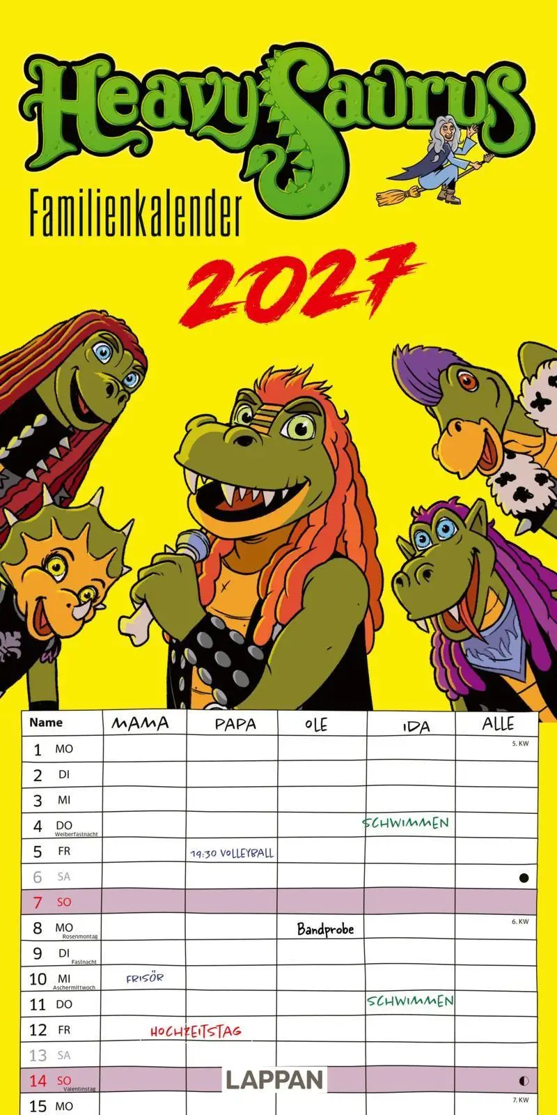 Cover: 9783830322818 | HeavySaurus Familienkalender 2027 | Adrian Vom Baur | Kalender | 28 S.