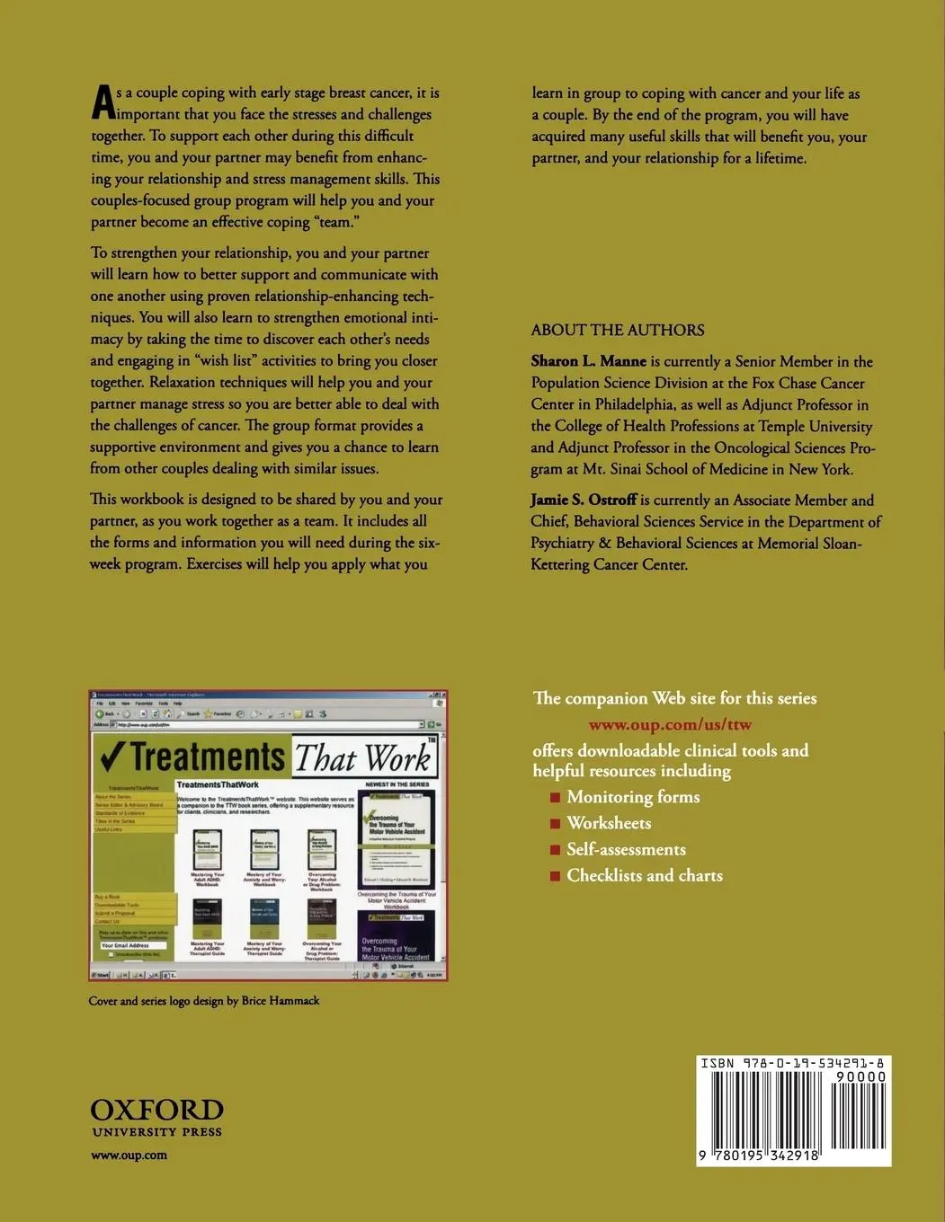 Rückseite: 9780195342918 | Coping with Breast Cancer | Workbook for Couples | Manne (u. a.)