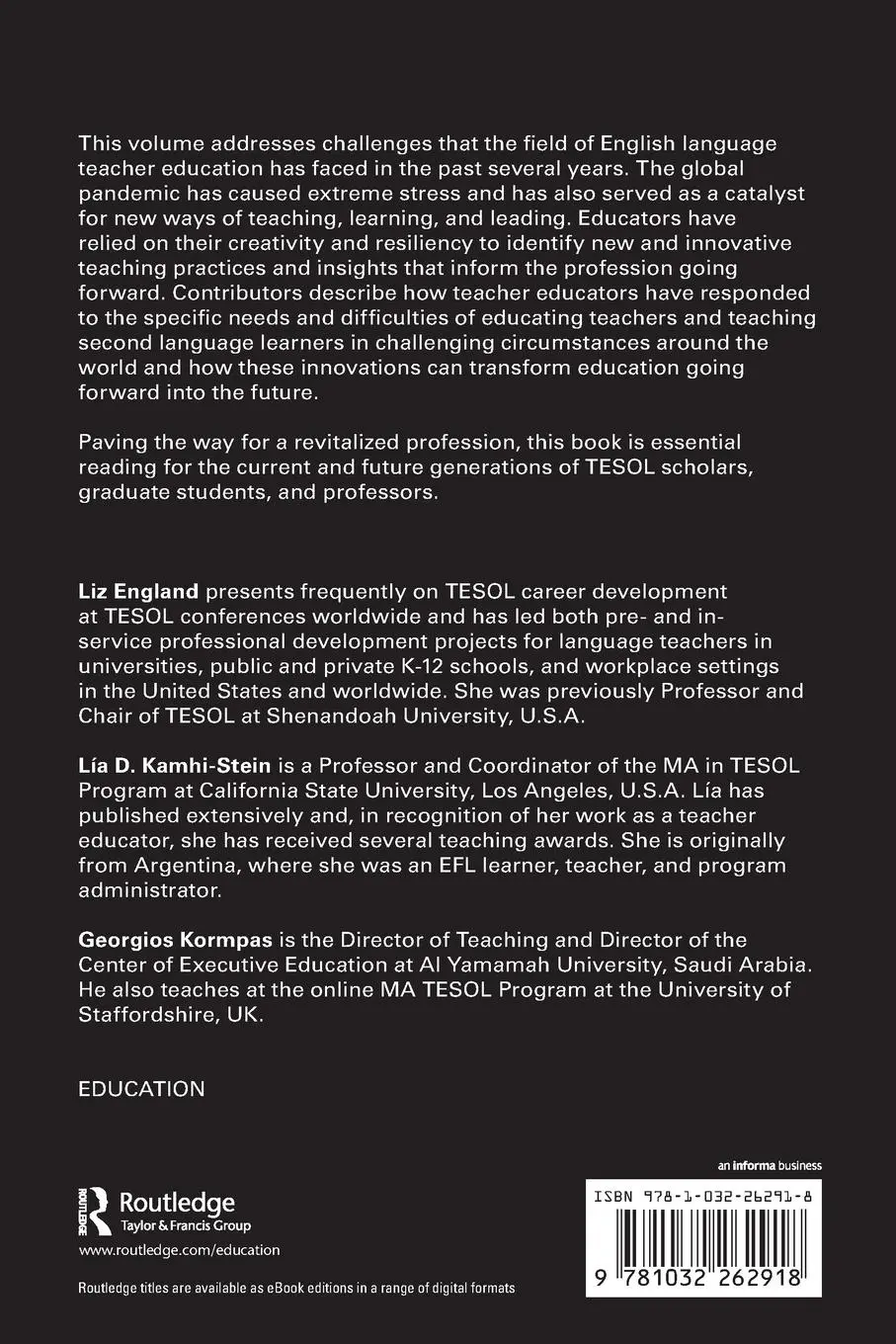 Rückseite: 9781032262918 | English Language Teacher Education in Changing Times | England (u. a.)