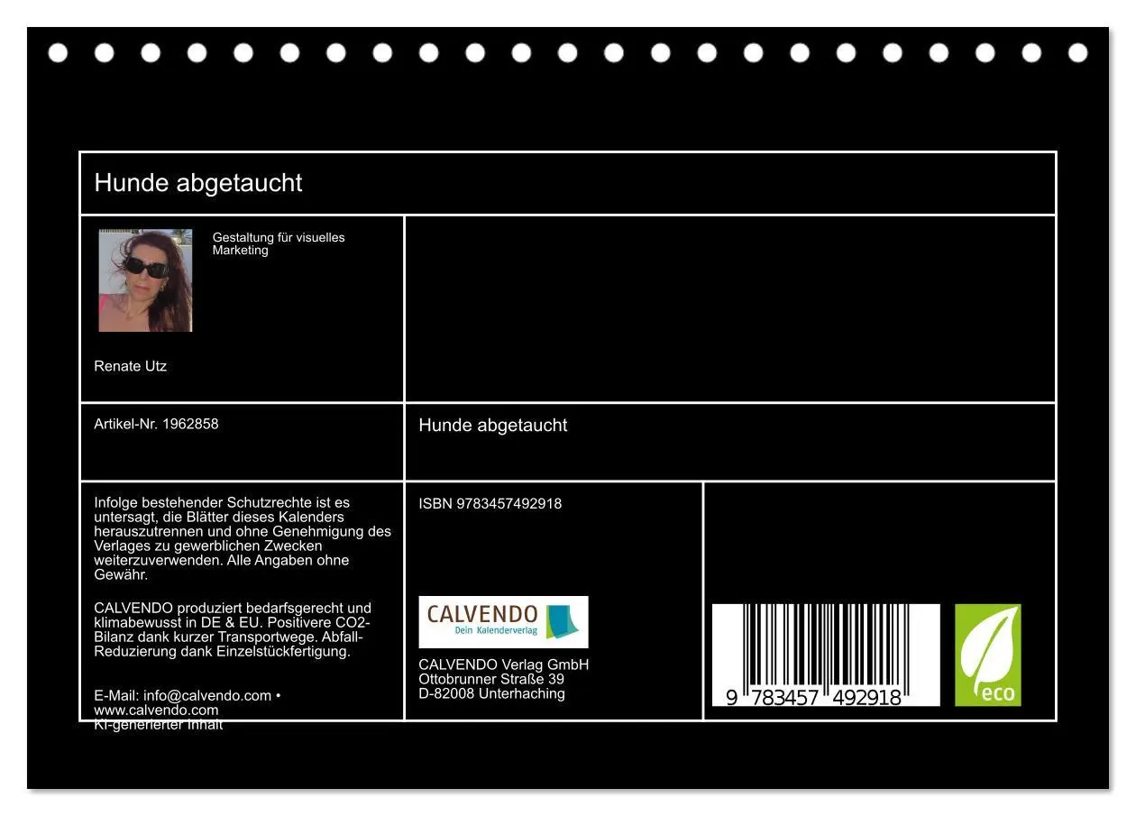 Bild: 9783457492918 | Hunde abgetaucht (Tischkalender 2026 DIN A5 quer), CALVENDO...