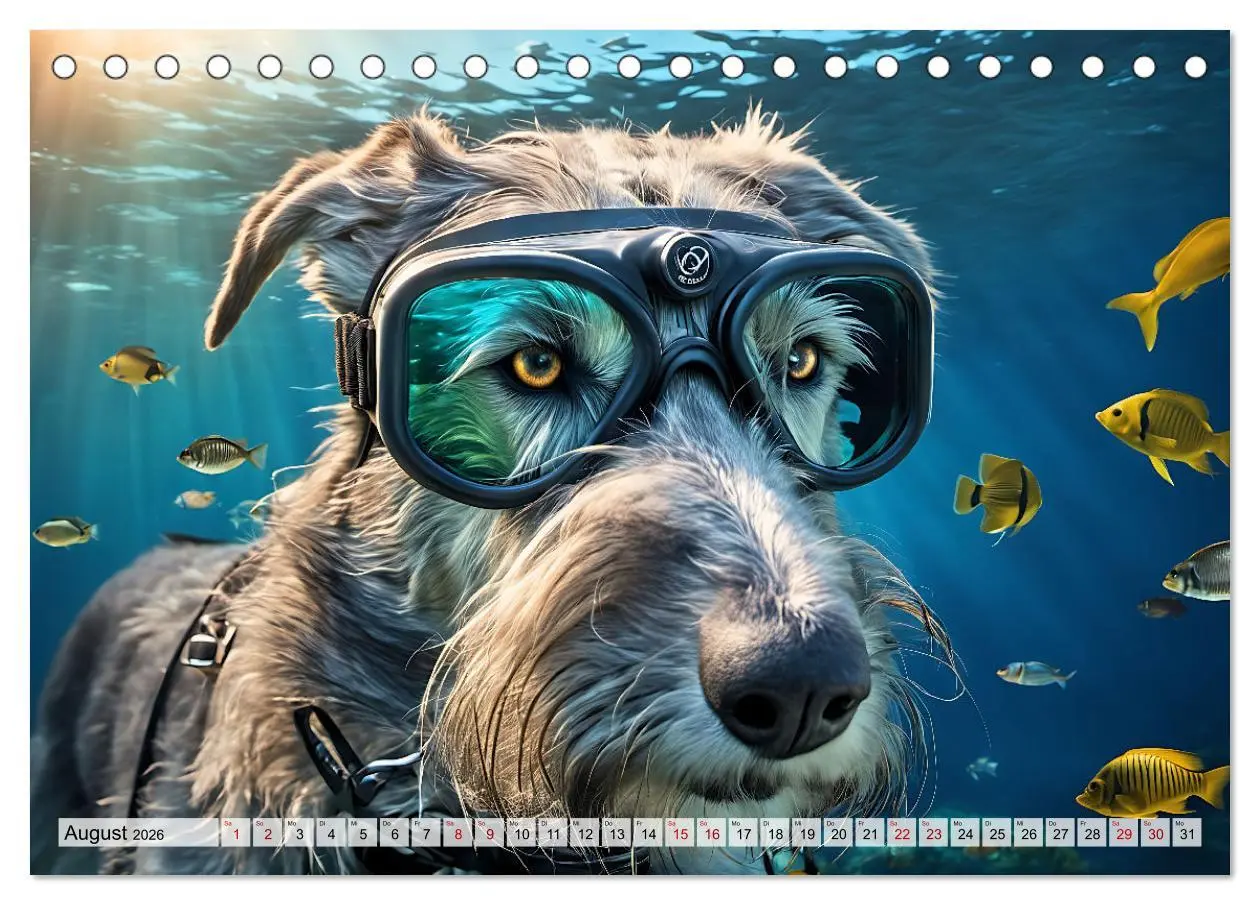 Bild: 9783457492918 | Hunde abgetaucht (Tischkalender 2026 DIN A5 quer), CALVENDO...
