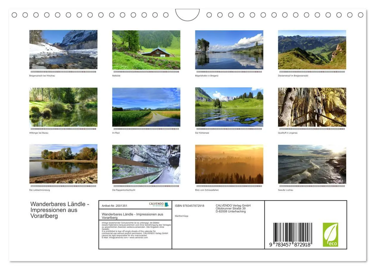 Bild: 9783457872918 | Wanderbares Ländle - Impressionen aus Vorarlberg (Wandkalender 2026...