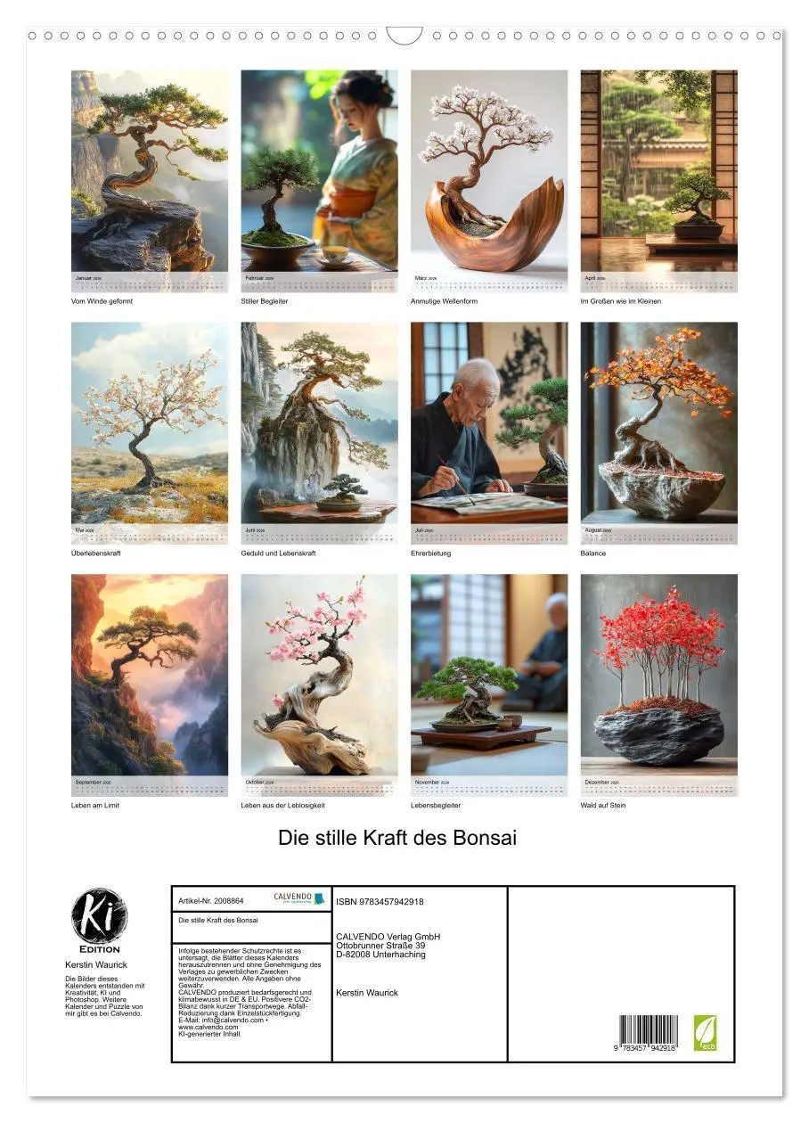 Bild: 9783457942918 | Die stille Kraft des Bonsai (Wandkalender 2026 DIN A2 hoch),...