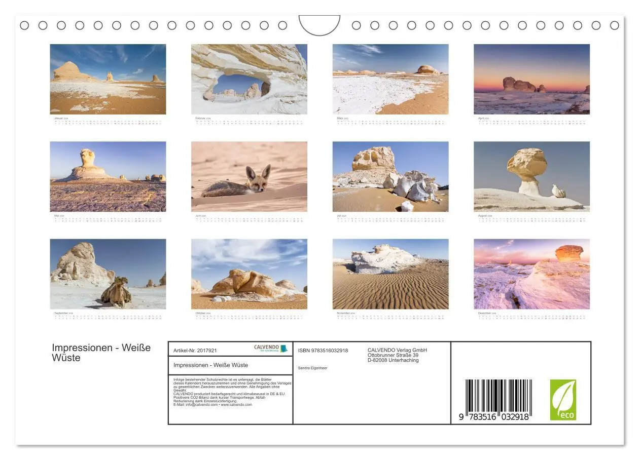 Bild: 9783516032918 | Impressionen - Weiße Wüste (Wandkalender 2026 DIN A4 quer),...