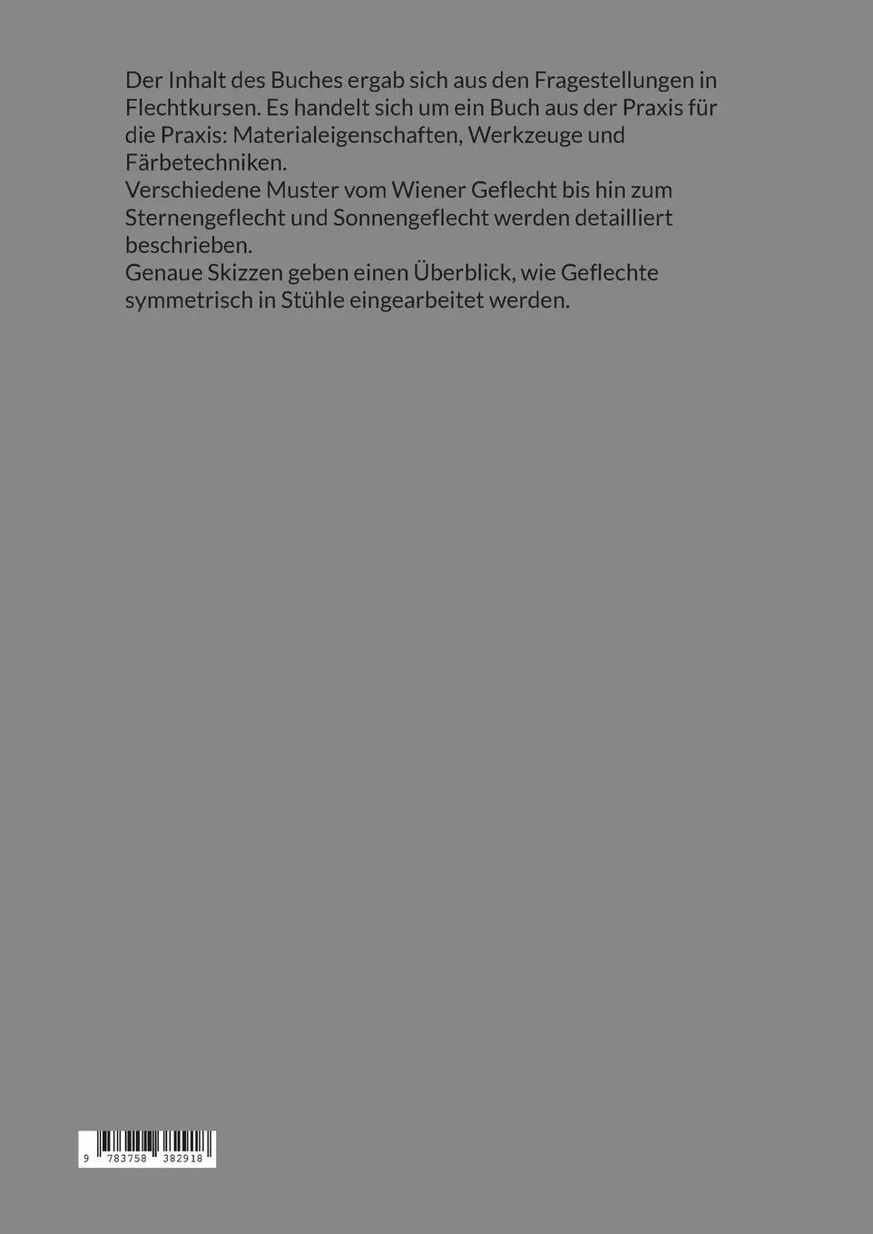 Rückseite: 9783758382918 | Rohrgeflecht | Band 1 | Marina Frey | Taschenbuch | Paperback | 128 S.