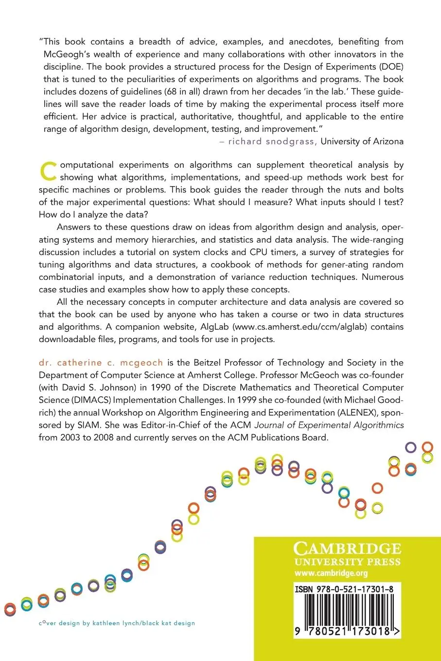 Rückseite: 9780521173018 | A Guide to Experimental Algorithmics | Catherine C. McGeoch | Buch