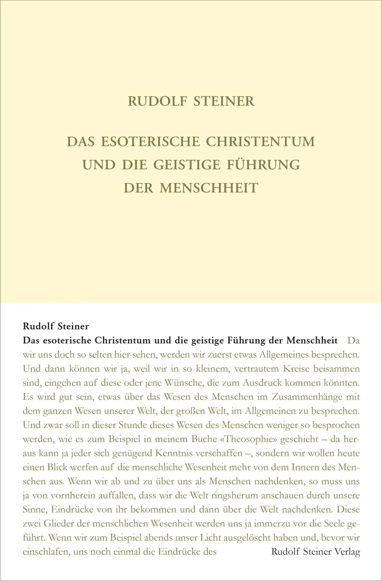 Cover: 9783727413018 | Das esoterische Christentum und die geistige Führung der Menschheit