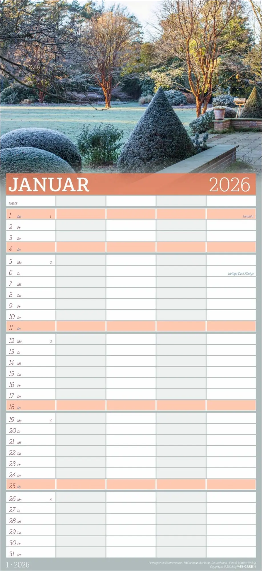 Bild: 9783839903018 | Garten Familienplaner 2026 | Marion Nickig | Kalender | Spiralbindung