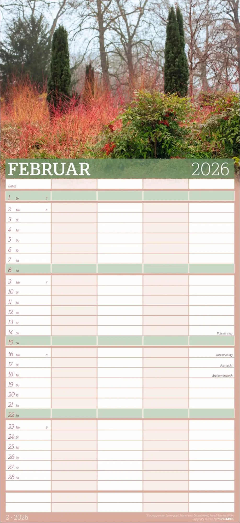 Bild: 9783839903018 | Garten Familienplaner 2026 | Marion Nickig | Kalender | Spiralbindung