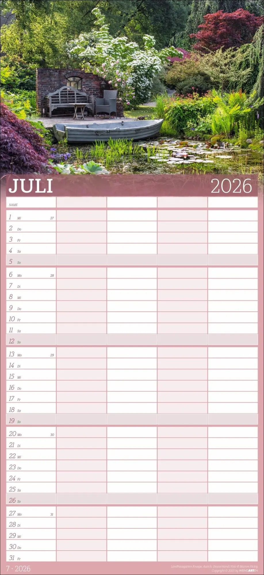 Bild: 9783839903018 | Garten Familienplaner 2026 | Marion Nickig | Kalender | Spiralbindung