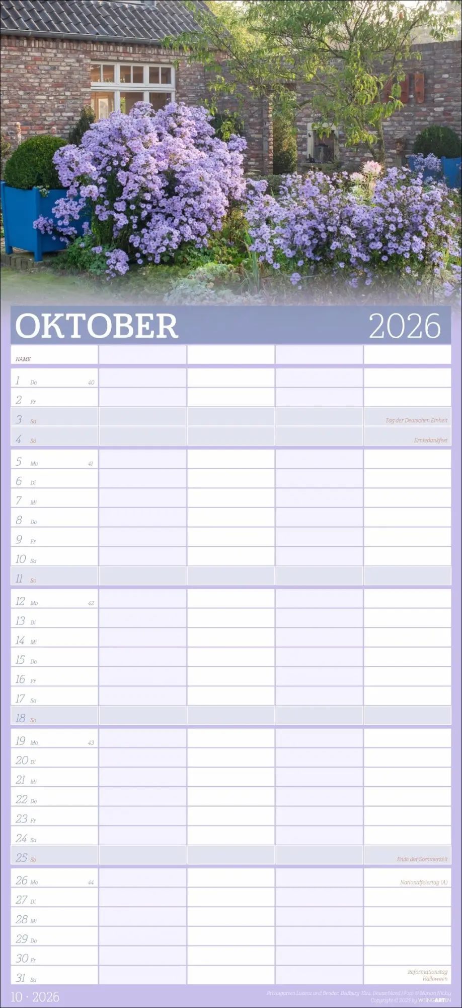 Bild: 9783839903018 | Garten Familienplaner 2026 | Marion Nickig | Kalender | Spiralbindung