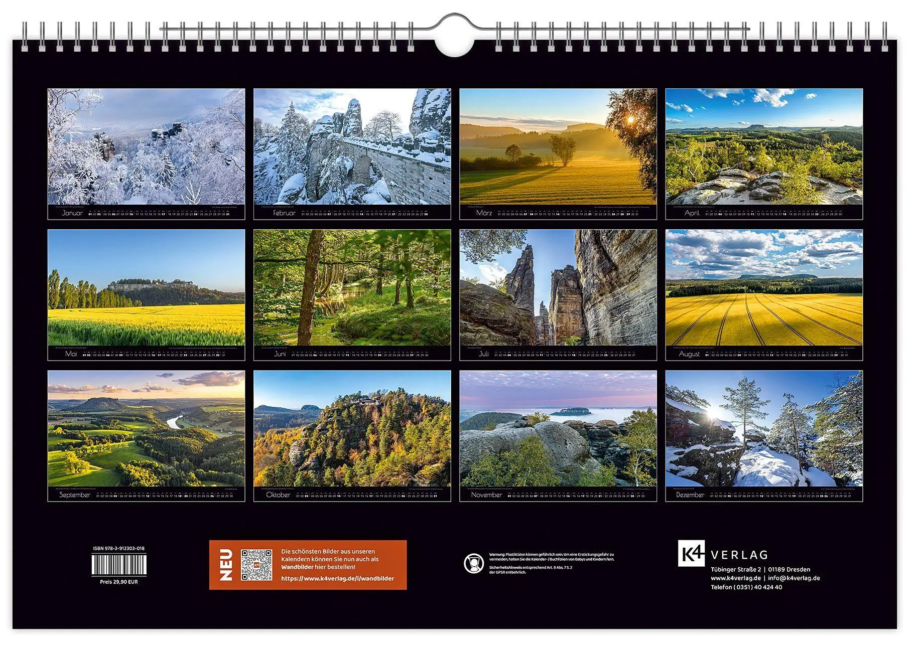 Bild: 9783912303018 | Kalender Faszinierende Sächsische Schweiz 2027 | Peter Schubert | 2027