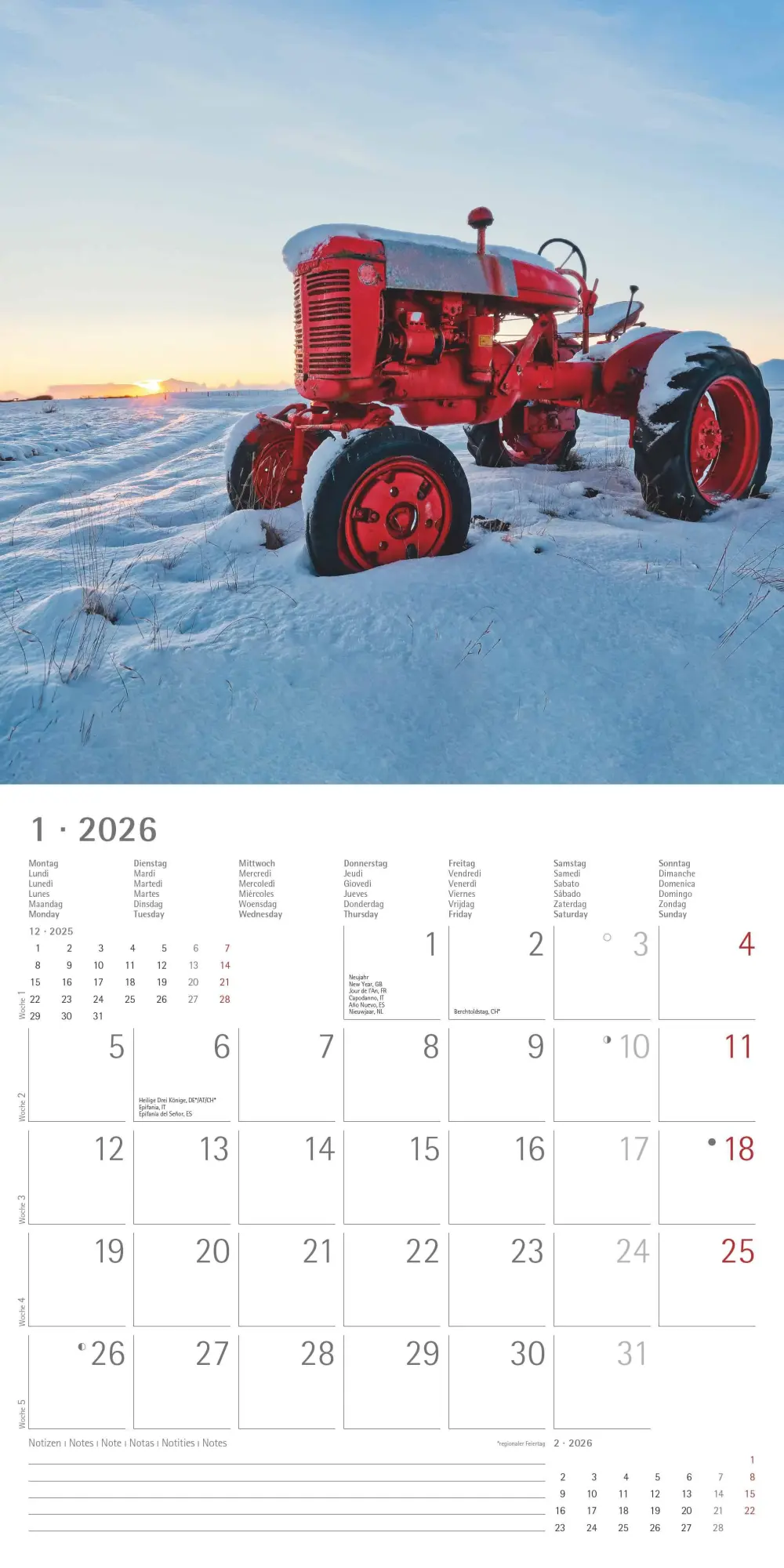 Bild: 4069095003118 | Traktoren 2026 - Broschürenkalender 30x30 cm (30x60 geöffnet) -...