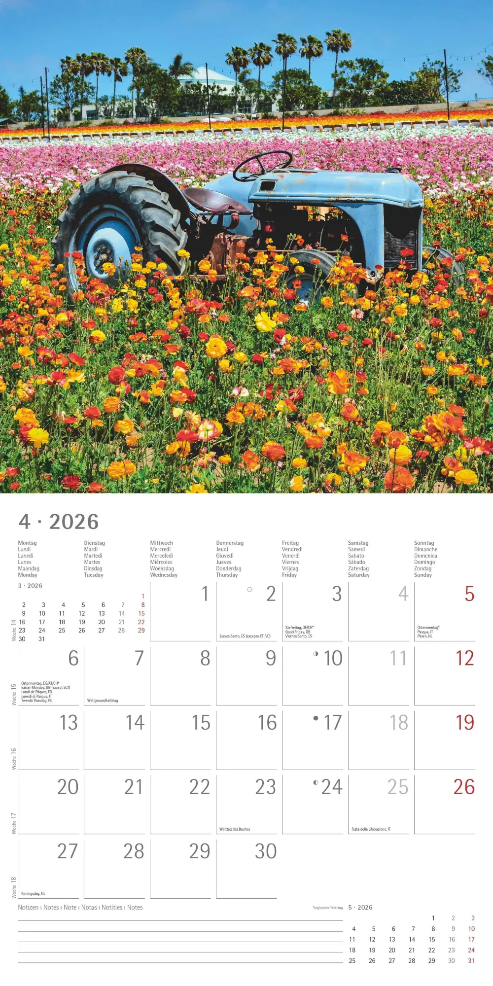 Bild: 4069095003118 | Traktoren 2026 - Broschürenkalender 30x30 cm (30x60 geöffnet) -...