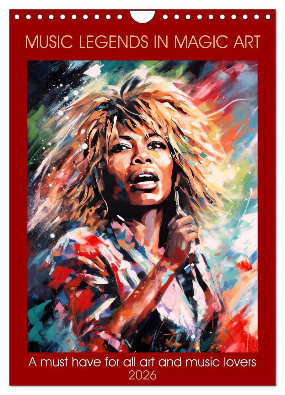 Cover: 9783516533118 | Music legends in magic art (Wall Calendar 2026 DIN A4 portrait),...