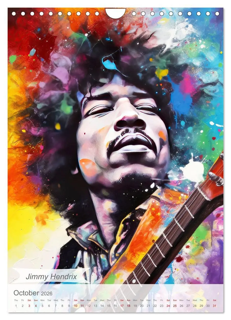 Bild: 9783516533118 | Music legends in magic art (Wall Calendar 2026 DIN A4 portrait),...