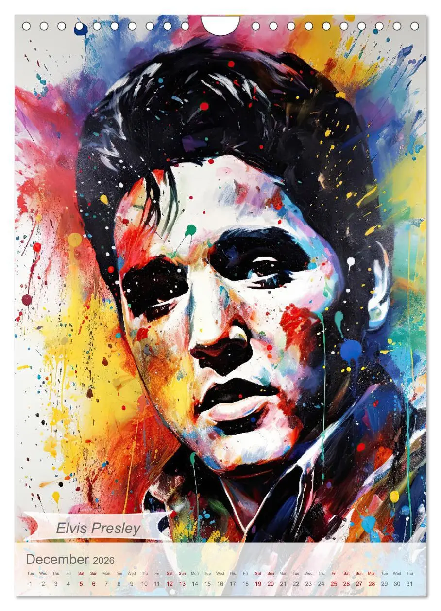Bild: 9783516533118 | Music legends in magic art (Wall Calendar 2026 DIN A4 portrait),...