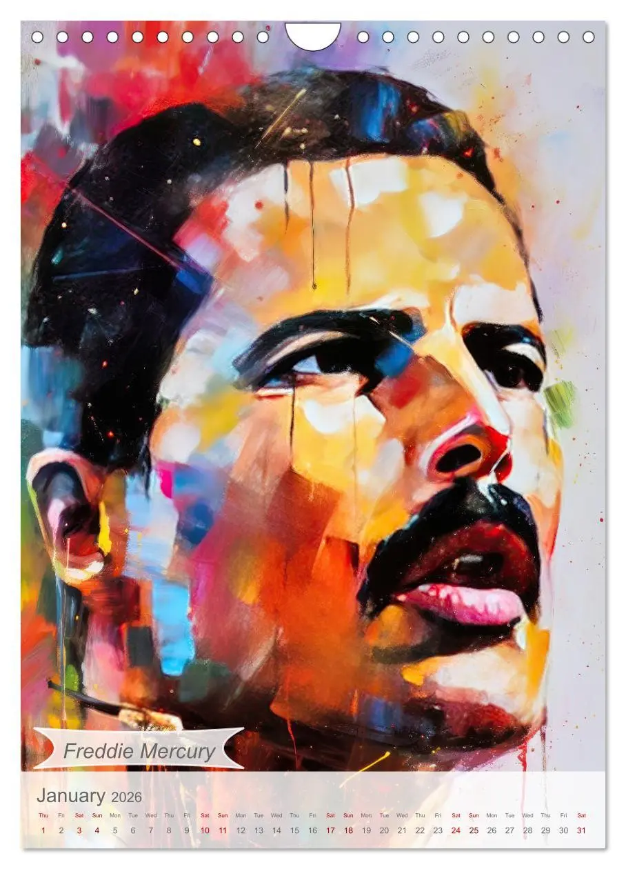 Bild: 9783516533118 | Music legends in magic art (Wall Calendar 2026 DIN A4 portrait),...