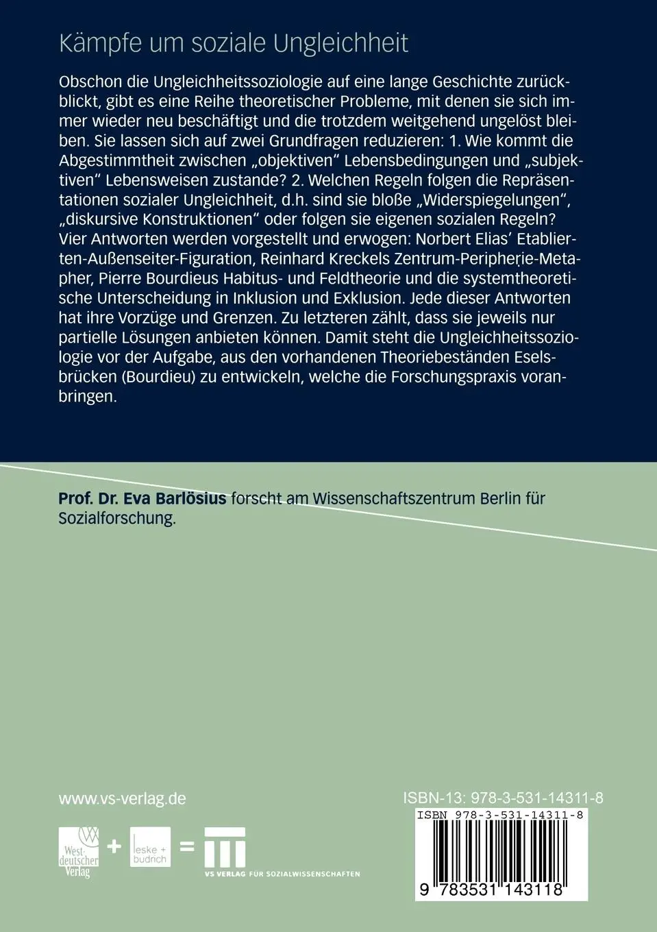 Rückseite: 9783531143118 | Kämpfe um soziale Ungleichheit | Machttheoretische Perspektiven | Buch