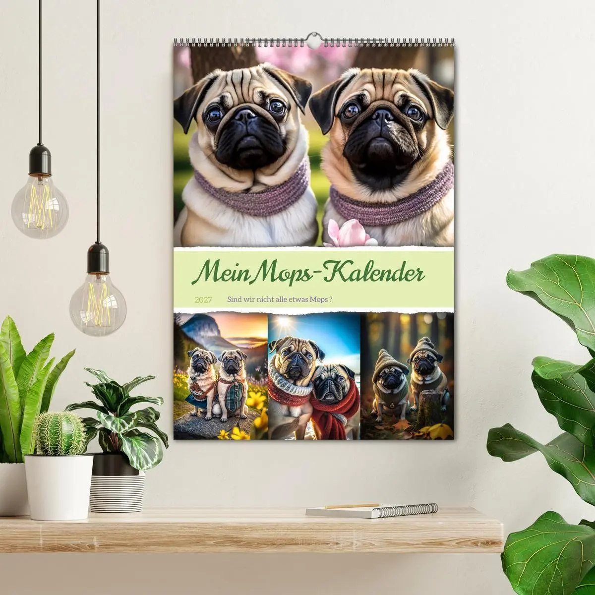 Bild: 9783569313118 | Mein Mops-Kalender (Wandkalender 2027 DIN A2 hoch), CALVENDO...