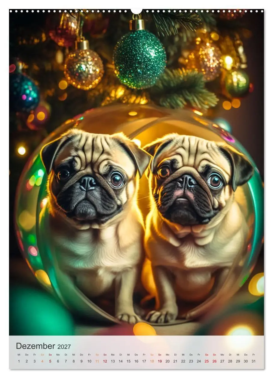 Bild: 9783569313118 | Mein Mops-Kalender (Wandkalender 2027 DIN A2 hoch), CALVENDO...