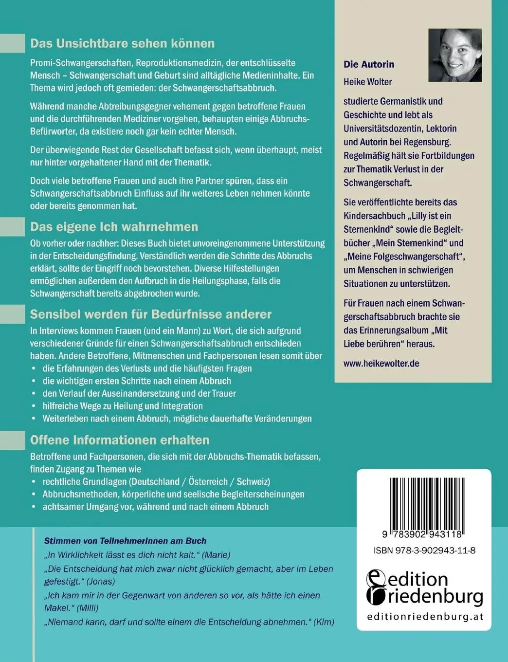 Rückseite: 9783902943118 | Mein unsichtbares Kind - Begleitbuch für Frauen, Angehörige und...