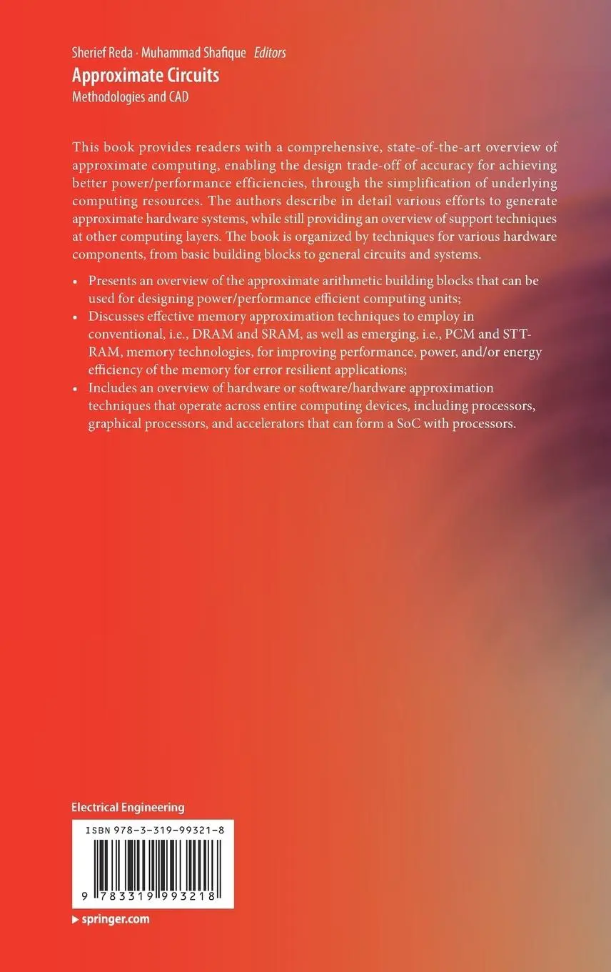 Rückseite: 9783319993218 | Approximate Circuits | Methodologies and CAD | Shafique (u. a.) | Buch