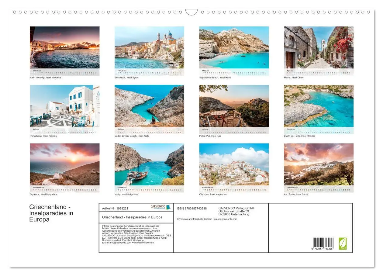 Bild: 9783457743218 | Griechenland - Inselparadies in Europa (Wandkalender 2026 DIN A2...