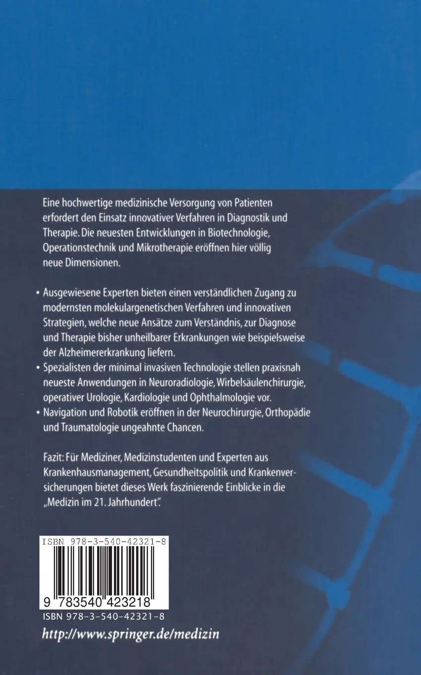 Rückseite: 9783540423218 | Medizin im 21. Jahrhundert | T. Mau (u. a.) | Taschenbuch | xii | 2001