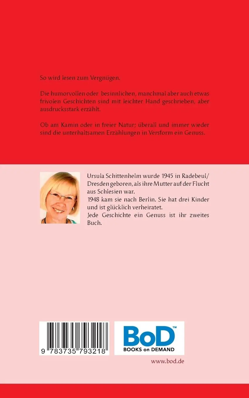 Rückseite: 9783735793218 | Jede Geschichte ein Genuss | Genießen mit allen Sinnen | Schittenhelm