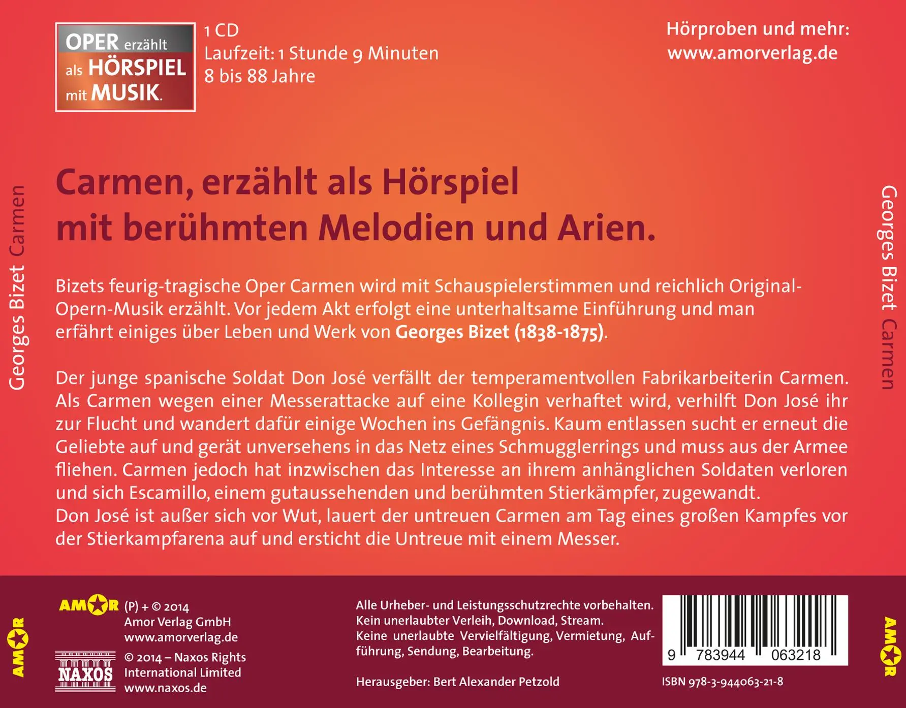 Rückseite: 9783944063218 | Bizet: Carmen | Hof/Lehmann/Wöhler | Audio-CD | 69 Min. | Deutsch