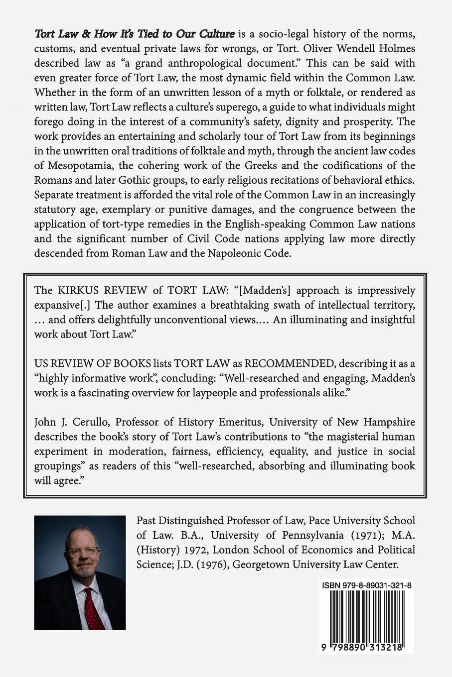 Rückseite: 9798890313218 | Tort Law | and How It's Tied to Our Culture | Esq. M. Stuart Madden