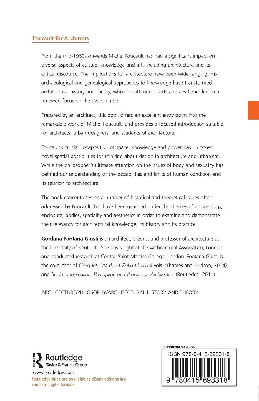 Rückseite: 9780415693318 | Foucault for Architects | Gordana Fontana-Giusti | Taschenbuch | 2013